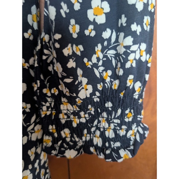 J.jill Smocked Tunic Women Blue Floral Light Long sleeve Top Size XS Excellent - Picture 5 of 5